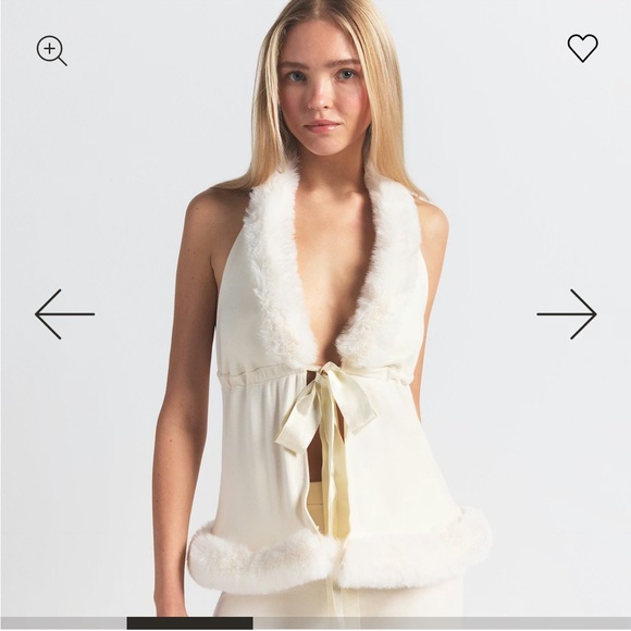 Skims Cloud halter top with Faux Fur trim - Picture 1 of 2